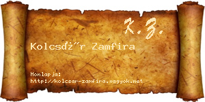 Kolcsár Zamfira névjegykártya
